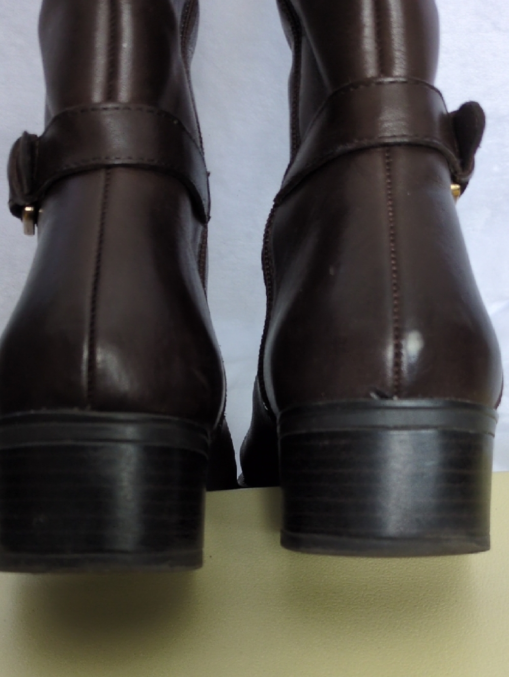 Franco Sarto Brown Leather Knee High Wide Calf Women's Boots - Picture 10 of 11